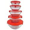 10-Piece Nested Glass Bowl Set [Set of 2] Color: Red view 1