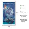 1964 New York Worlds Fair - Unisphere Globe - Vintage Travel Poster by Bob Peak - Fine Art Matte Paper Print (Unframed) 30x44in view 2