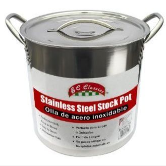 "Bene Casa Stock Pot 20 Qt. Stainless Steel 11.18"" D X 9.26"" H"