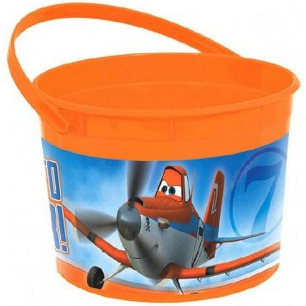 Amscan DisneyPlanes 2 Birthday Party Plastic Favor Container, 4 1/2" X 6 1/4", Blue/Orange