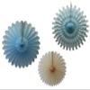 3-Piece Tissue Paper Party Fans, Light Blue Ivory view 1