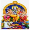Lord Shiva with Parvati and Baby Ganesha Hindu God Sticker (Size 8" x 7" Inches) view 1