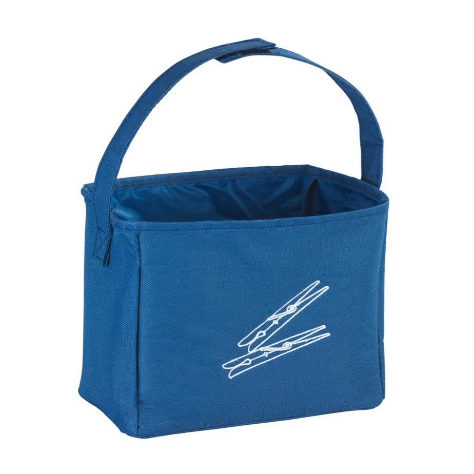 WENKO Clothes peg Bag, Polyester, Blue, 10 x 17 x 19 cm