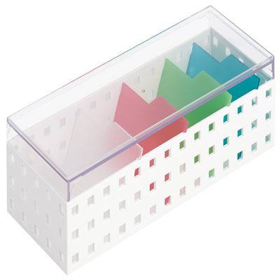 LIKE-IT CB-9011S Storage Box, Storage Case, Card Case (L), Width 4.1 x Depth 11.0 x Height 3.3 inches (10.5 x 28 x 8.3 cm), White x Mix, Made in Japan