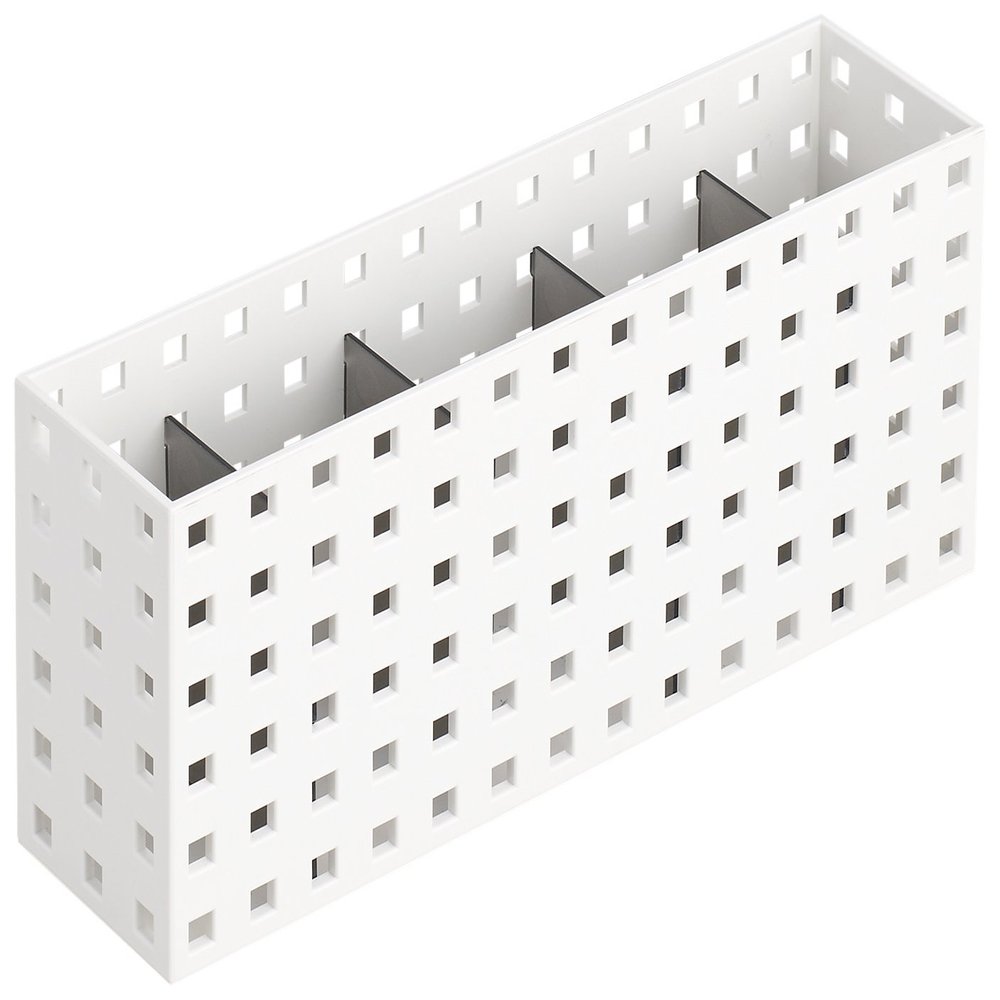 LIKE-IT CB-9028S Storage Box, Storage Case, Multi Stand, Approx. Width 2.8 x Depth 11.0 x Height 4.9 inches (7 x 28 x 12.5 cm), White x Gray, Made in Japan