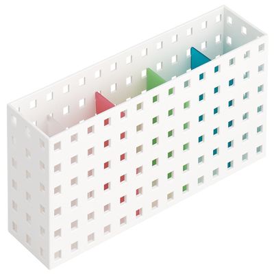 Like-IT CB-9028S Storage Box, Storage Case, Multi Stand, Approx. Width 2.8 x Depth 11.0 x Height 4.9 inches (7 x 28 x 12.5 cm), White x Mix, Made in Japan