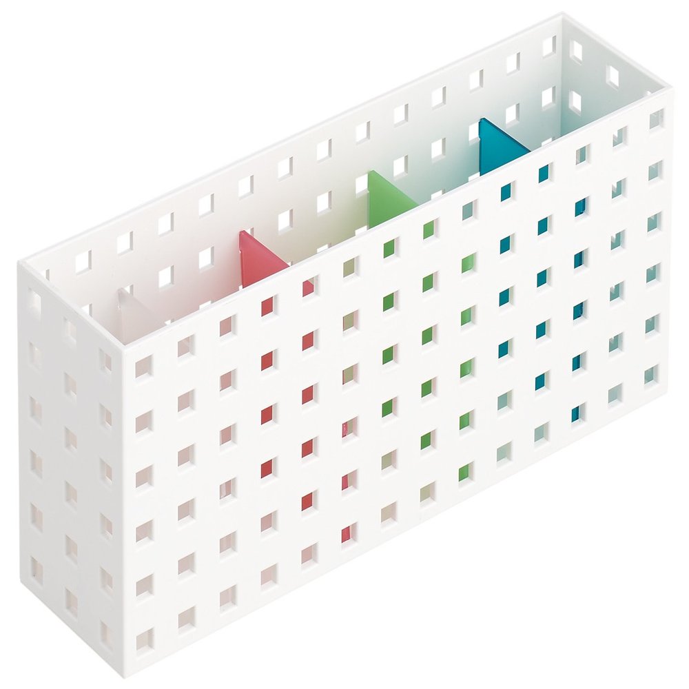 Like-IT CB-9028S Storage Box, Storage Case, Multi Stand, Approx. Width 2.8 x Depth 11.0 x Height 4.9 inches (7 x 28 x 12.5 cm), White x Mix, Made in Japan