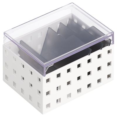 LIKE-IT CB-9001S Storage Box, Storage Case, Card Case (S), Approx. Width 4.1 x Depth 5.5 x Height 3.3 inches (10.5 x 14 x 8.3 cm), White x Gray, Made in Japan