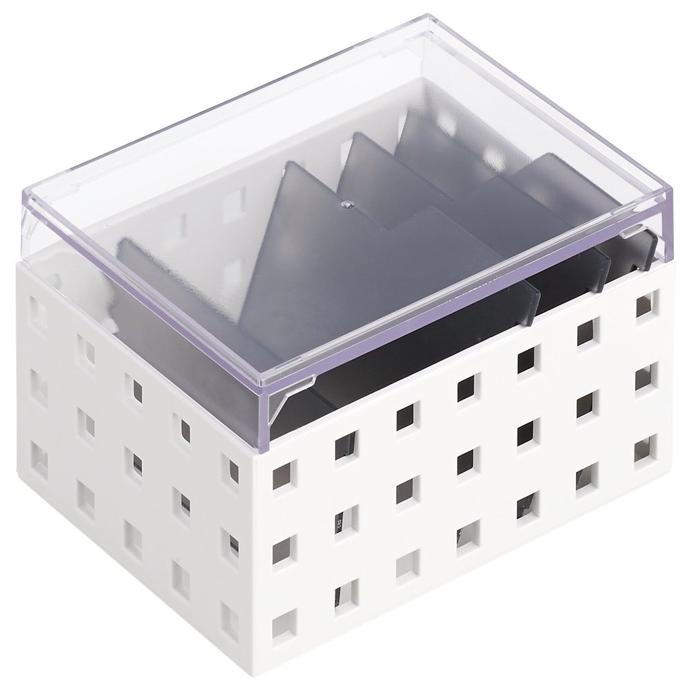 LIKE-IT CB-9001S Storage Box, Storage Case, Card Case (S), Approx. Width 4.1 x Depth 5.5 x Height 3.3 inches (10.5 x 14 x 8.3 cm), White x Gray, Made in Japan
