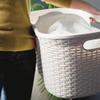 Addis Faux Rattan Hipster Laundry Basket 40 Litre, Calico/Cream view 3