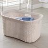 Addis Faux Rattan Hipster Laundry Basket 40 Litre, Calico/Cream view 4