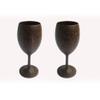 2 X Wine Glass (Palm Wood) Wooden Wine Glasses. view 1