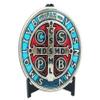 3" Silver Tone with Blue and RED Enamel Saint St Benedict Cross Jubilee Medallion/Medalla San Benito 3" Medalla Jubilar view 1