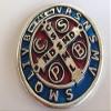 3" Silver Tone with Blue and RED Enamel Saint St Benedict Cross Jubilee Medallion/Medalla San Benito 3" Medalla Jubilar view 2