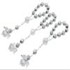 25 Pc Silver Color Baptism Favors with Angels Mini Rosaries Silver Plated Acrylic Beads/Recuerditos De Bautismo/Christening Favors/Decenarios/Decades/Finger Rosaries view 1
