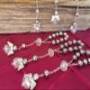 25 Pc Silver Color Baptism Favors with Angels Mini Rosaries Silver Plated Acrylic Beads/Recuerditos De Bautismo/Christening Favors/Decenarios/Decades/Finger Rosaries view 2
