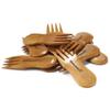 BambooMN Solid Bamboo Stubby Spork 4" - All Natural Reusable Utensils - 100 pcs view 2