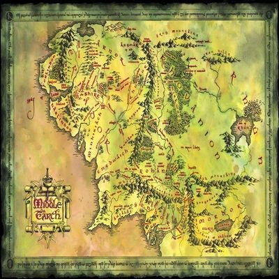 Map of Middle Earth Customized 40x24 inch Silk Print Poster/WallPaper Great Gift