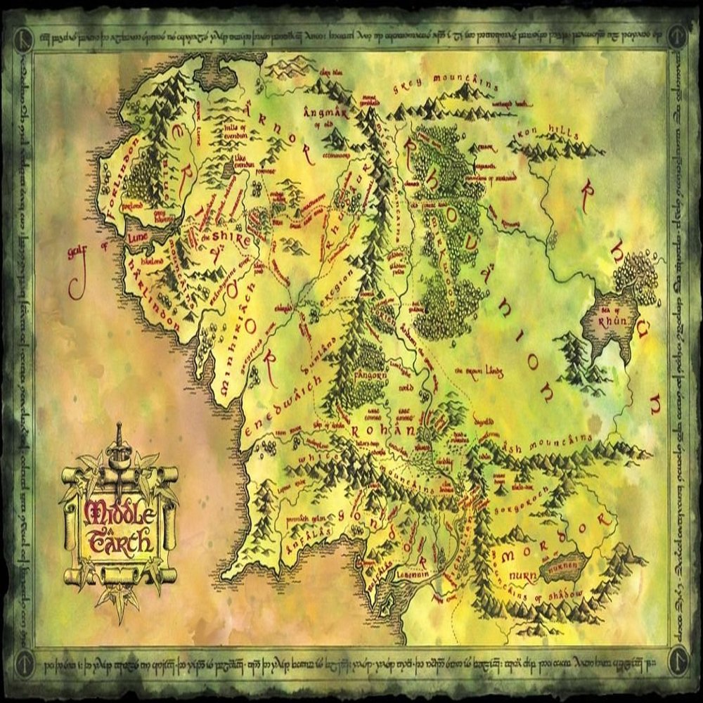 Map of Middle Earth Customized 40x24 inch Silk Print Poster/WallPaper Great Gift