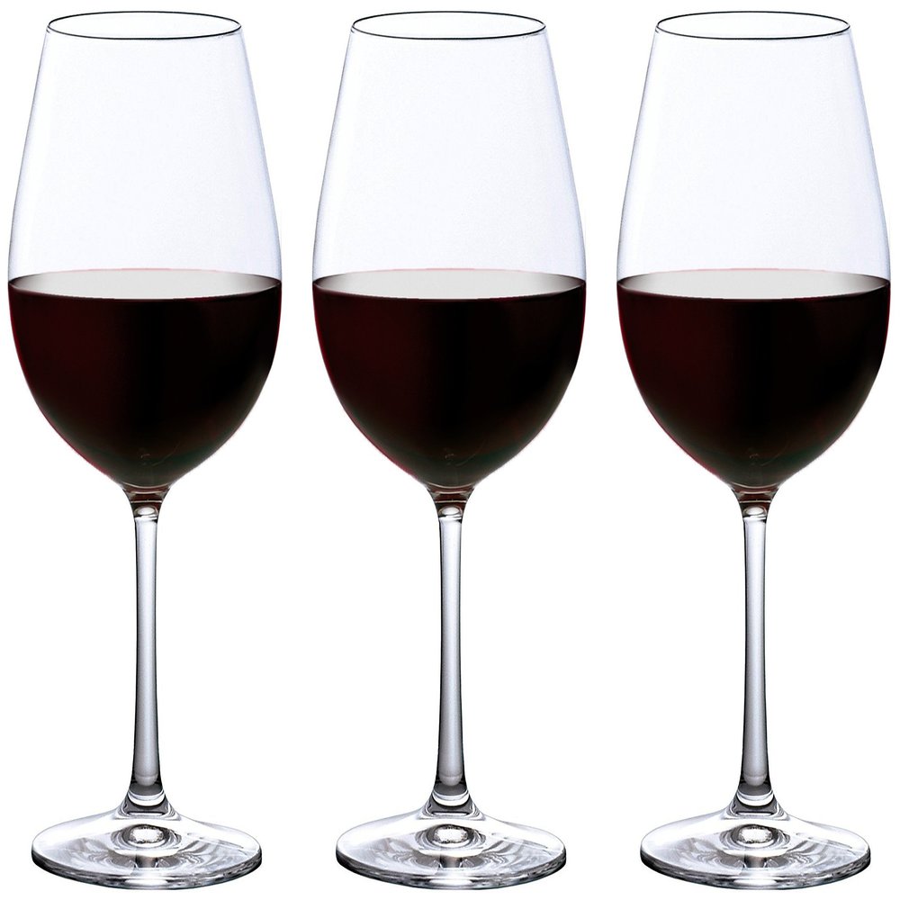 Aderia 8579 Wine Glass, Clear, 20.5 fl oz (575 ml), Shatter-Resistant, Burgundy, Red, Set of 3, Dishwasher Safe, Made in Japan