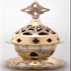 Orthodox Greek Christian Bronze Votive Vigil Oil Lamp with Red Glass - 9353Mop view 2