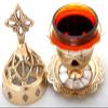 Orthodox Greek Christian Bronze Votive Vigil Oil Lamp with Red Glass - 9353Mop view 3