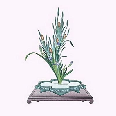 Buyenlarge 0-587-26585-x-P2030 'Gama and Kakitsubata-Bulrush and Iris Laevigata in a Sunabachi' Paper Poster, 20 by 30-Inch