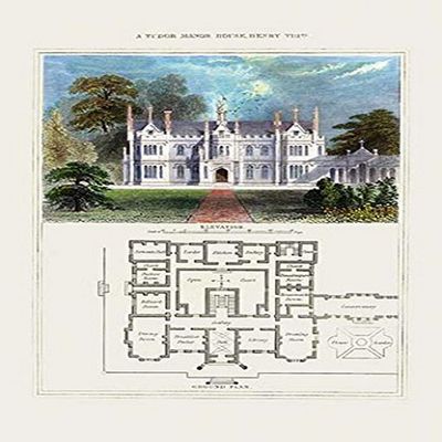 Buyenlarge 'A Tudor Manor House, Henry VIII No.2' Paper Poster, 20 by 30-Inch