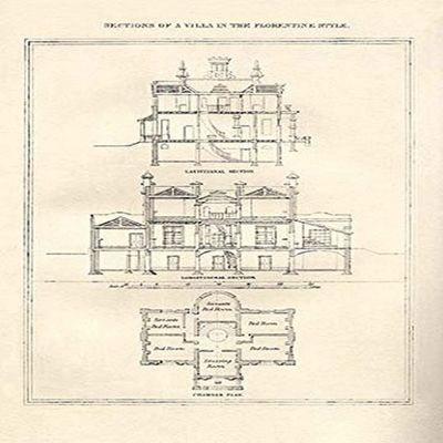 Buyenlarge 'A Villa in The Florentine Style No.2' Paper Poster, 20 by 30-Inch