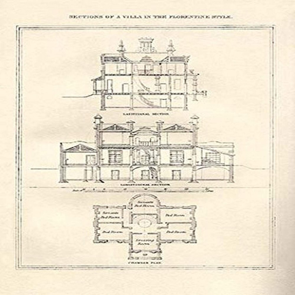 Buyenlarge 'A Villa in The Florentine Style No.2' Paper Poster, 20 by 30-Inch