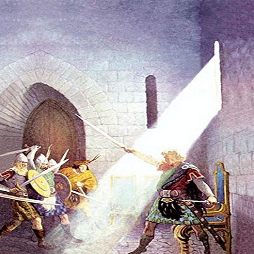 Buyenlarge 'Wallace Draws The King's Sword' Paper Poster, 20 by 30-Inch