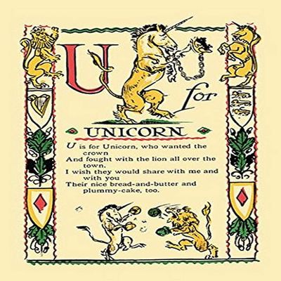 Buyenlarge 'U for Unicorn' Paper Poster, 20 by 30-Inch