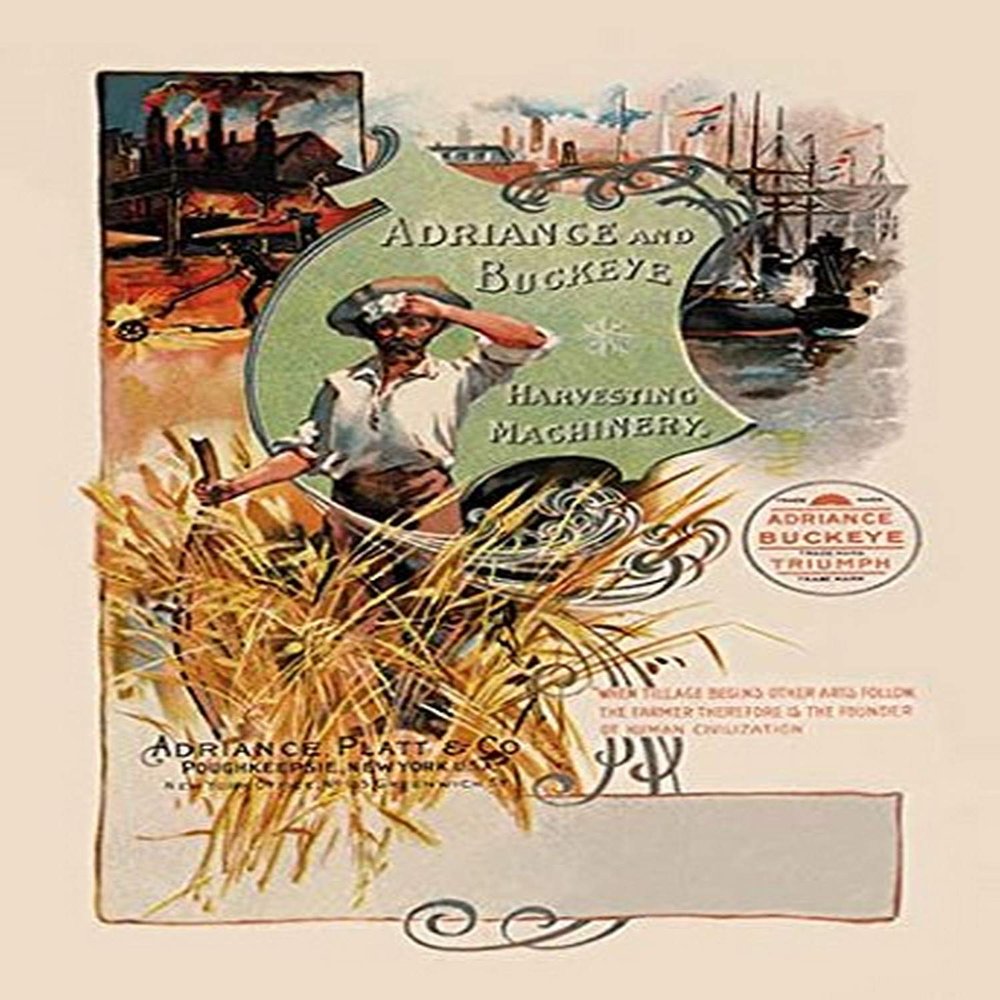 Buyenlarge 'Adriance and Buckeye Harvesting Machinery' Paper Poster, 20 by 30-Inch