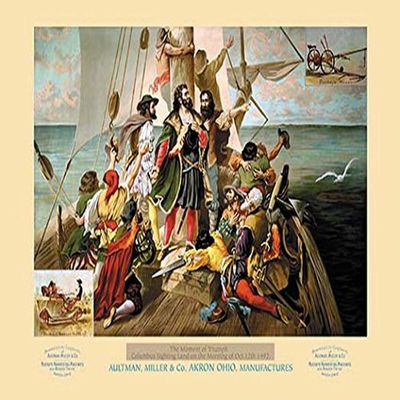 Buyenlarge 'The Moment of Triumph, Columbus Sighting Land, 1942' Paper Poster, 20 by 30-Inch