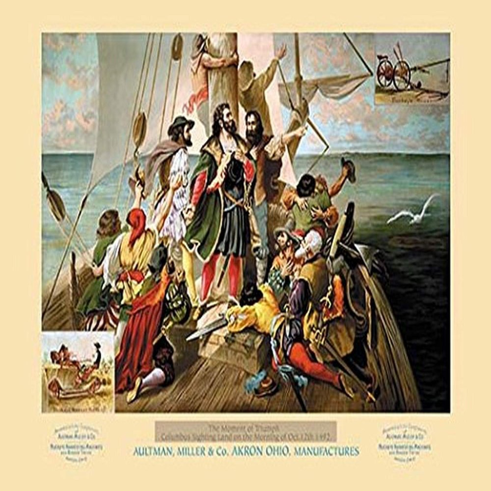Buyenlarge 'The Moment of Triumph, Columbus Sighting Land, 1942' Paper Poster, 20 by 30-Inch