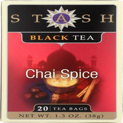 Stash Tea Chai Spice Black Tea, 20 Count Tea Bags in Foil (Pack of 6)