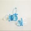 1-3/4" Mini Clear Plastic Accessory Pacifiers Baby Shower Game Gender Reveal Party Decoration Favors Blue 144pcs view 1