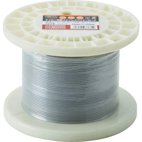 TRUSCO Nylon-coated Stainless Wire Rope CWC-15S100