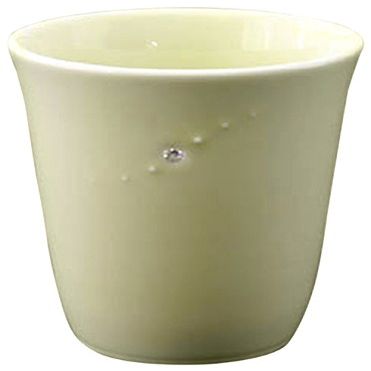 RAO3Z Blessing (Light Color) Ivory Arita Ware Made in Japan Cup, 7.4x9cm, white/black/red