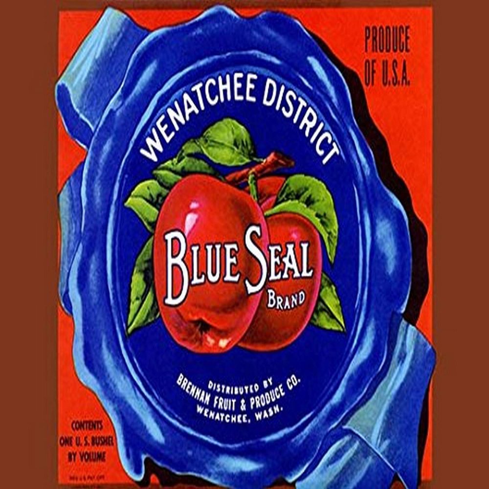 Buyenlarge 'Wenatchee District Blue Seal Brand Apples' Paper Poster, 20 by 30-Inch