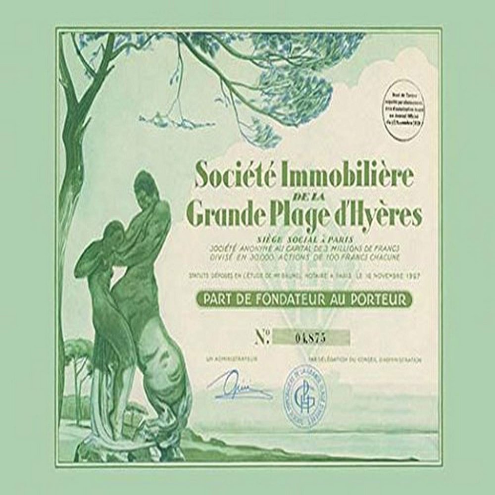 Buyenlarge 'Societe Immobiliere de la Grande Plage d'Hyeres' Paper Poster, 20 by 30-Inch