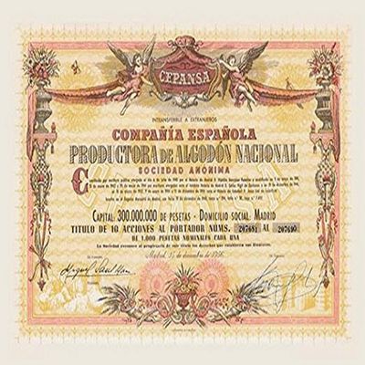 Buyenlarge 'Compania Espanola Productora de Algodon Nacional' Paper Poster, 20 by 30-Inch