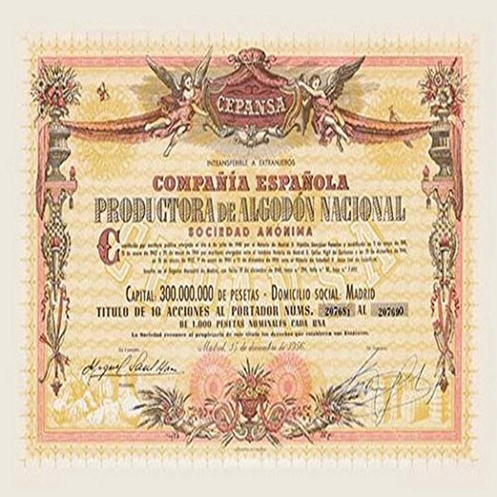 Buyenlarge 'Compania Espanola Productora de Algodon Nacional' Paper Poster, 20 by 30-Inch