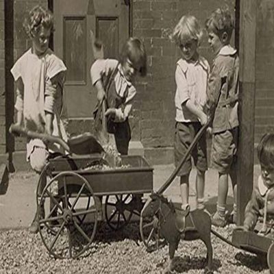 Buyenlarge 'Children Load Stones in Wagon with Shovel' Paper Poster, 20 by 30-Inch