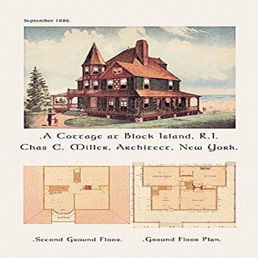 Buyenlarge 'A Cottage at Block Island, Rhode Island' Paper Poster, 20 by 30-Inch