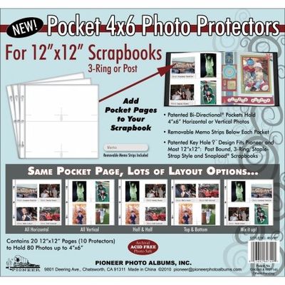 Pioneer Universal Photo Sleeves 12"X12" 10/Pkg-(4) 4"X6" Pockets