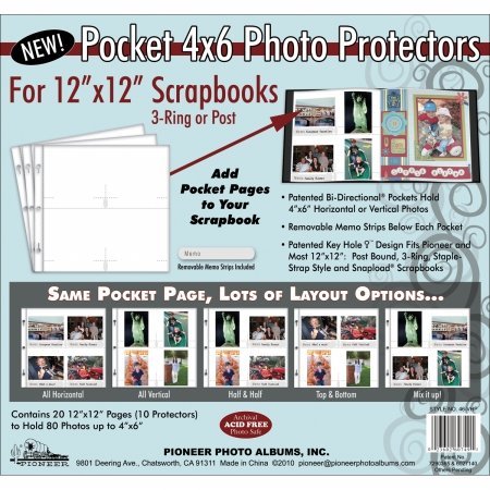 Pioneer Universal Photo Sleeves 12"X12" 10/Pkg-(4) 4"X6" Pockets