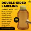 Mann Lake Refillable Hourglass Honey Jars | 1 lb Plastic Containers with Yellow Flip-Top Lids | Empty Bottles for Honey Storage & Dispensing | 24-Pack (Honey Not Included) view 2