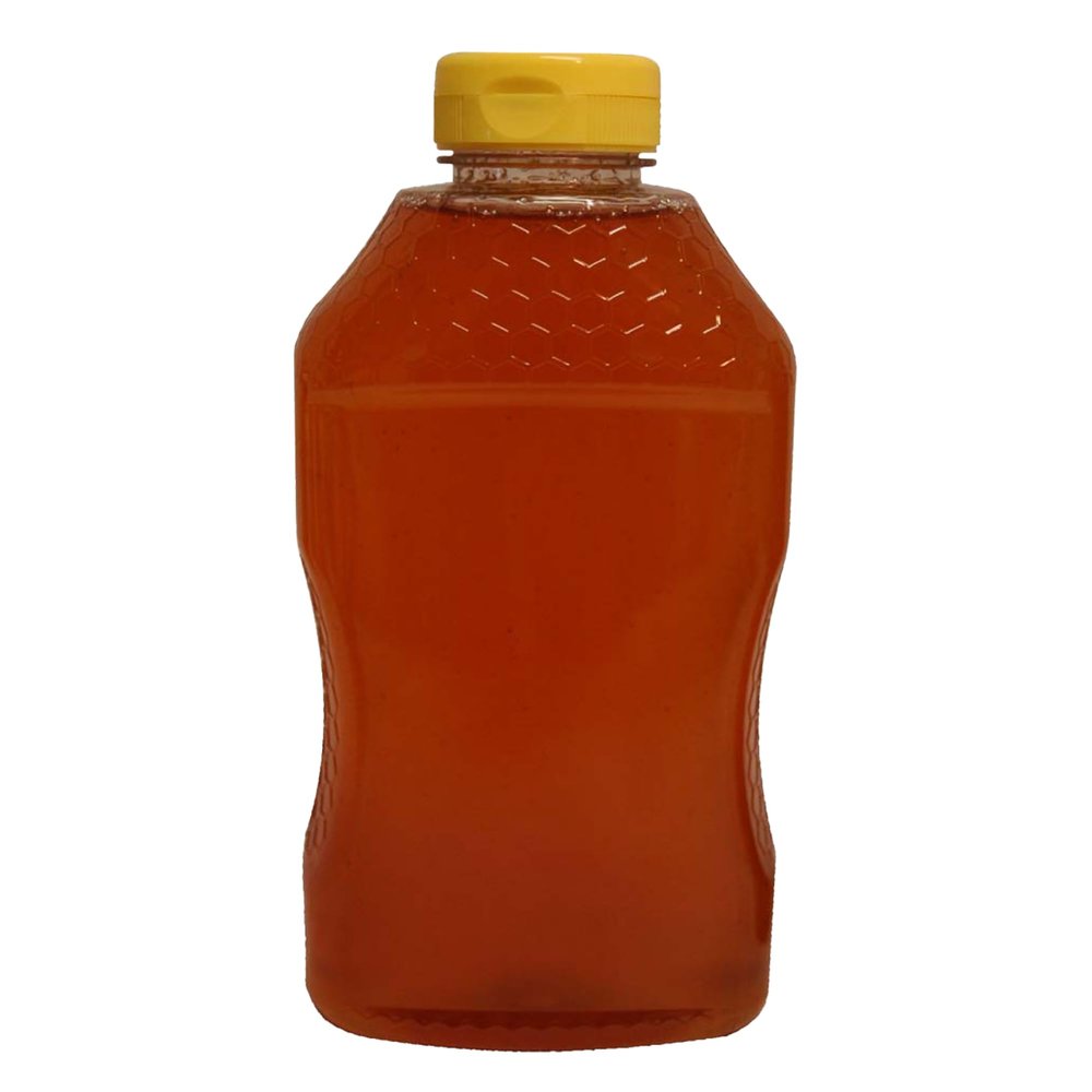 Mann Lake Refillable Hourglass Honey Jars | 2 lb Plastic Containers with Yellow Flip-Top Lids | Empty Bottles for Honey Storage & Dispensing | 12-Pack (Honey Not Included)
