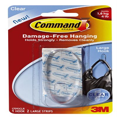 Command Strips 17093CLR Command Large Clear Hook 36-Pack